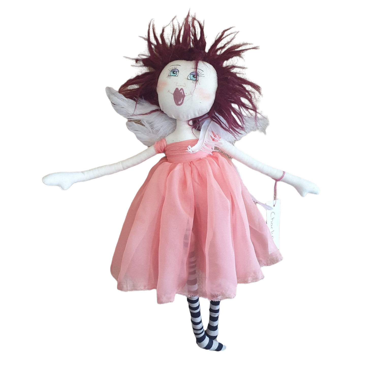 Hanging Princess Fairies Dolls Splash Quilting Hannah White Stripe Leggings