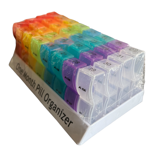 Portable Monthly Pill Organiser — 2 compartment  SPIRIT SPARKPLUGS Monthly