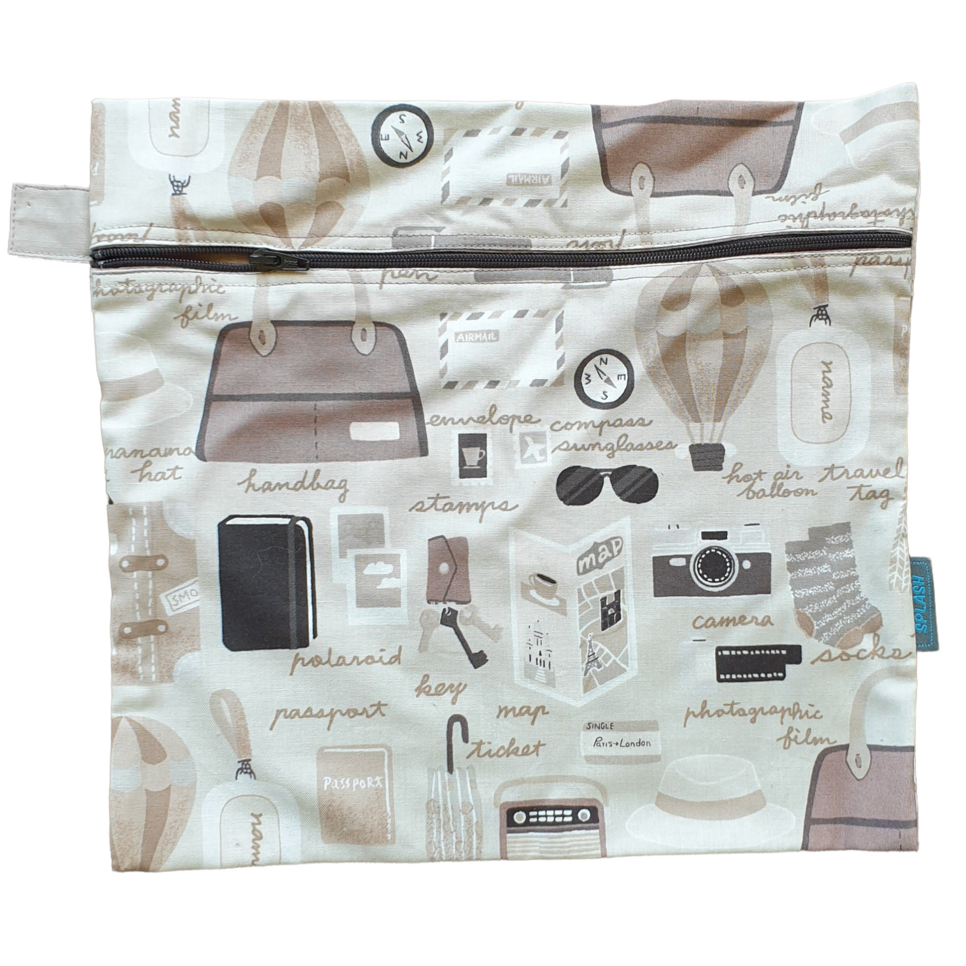 Zipped Storage Bag Diaper Wet Bags Splash Quilting Sewing Machines Beige