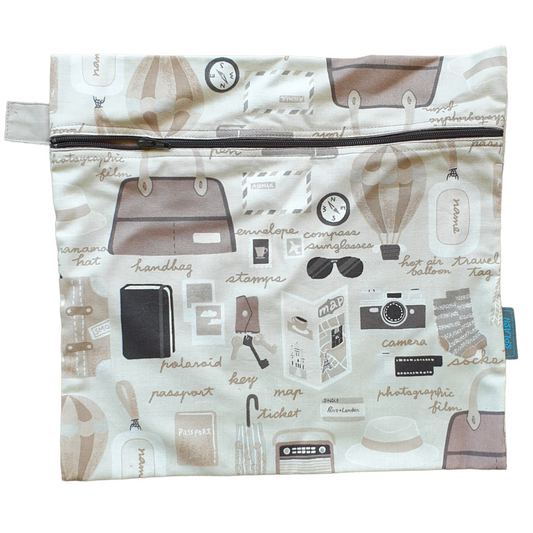 Zipped Storage Bag Diaper Wet Bags Splash Quilting Sewing Machines Beige