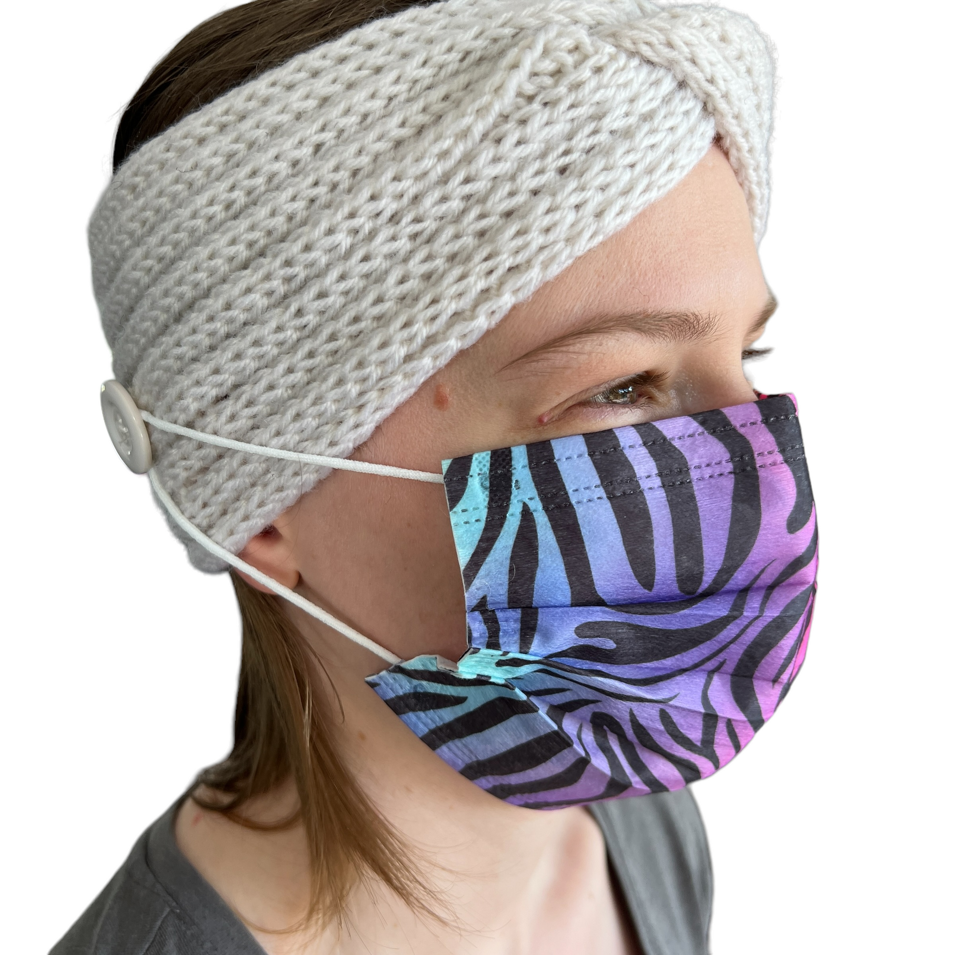 Knitted Headband with Buttons Mask SPIRIT SPARKPLUGS