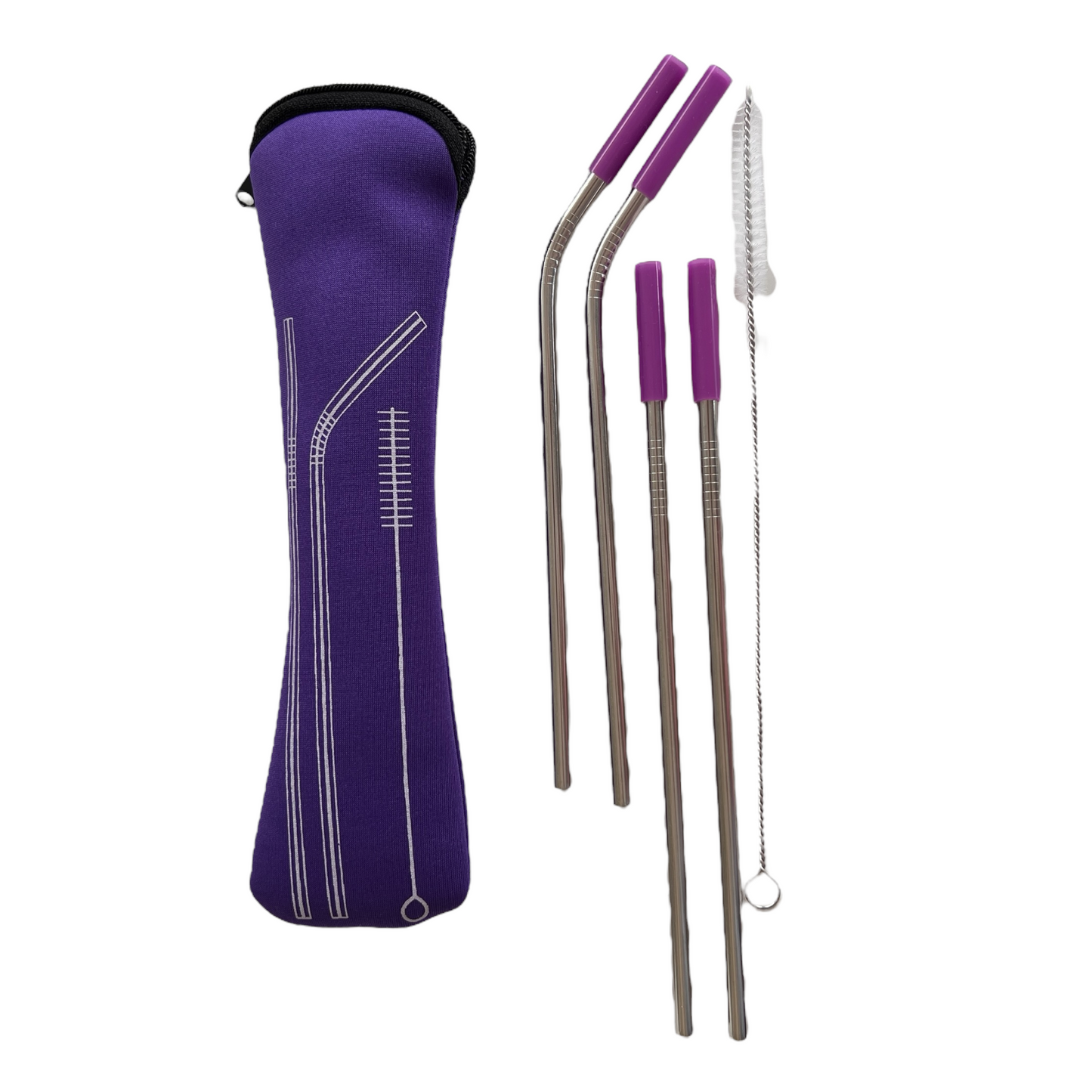 Travel Straws (4 Pack) SPIRIT SPARKPLUGS Purple 6 Piece