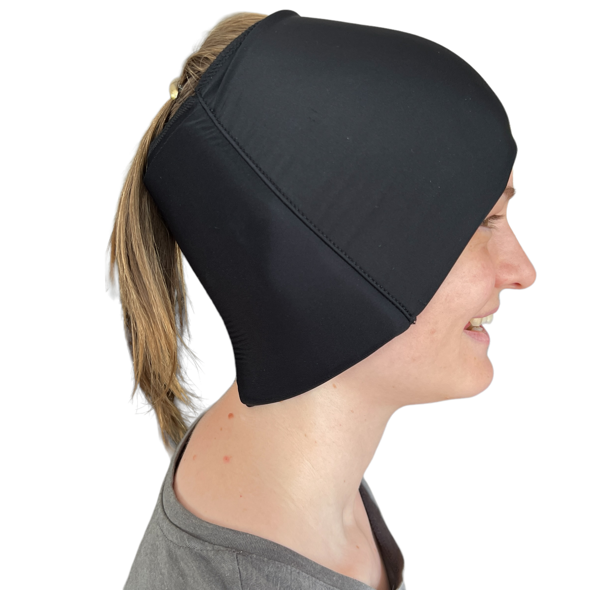 Nylon Soft Gel Cold Compress Cap (facial pain, sinus) Medical SPIRIT SPARKPLUGS Half Head Cool Pack / Black