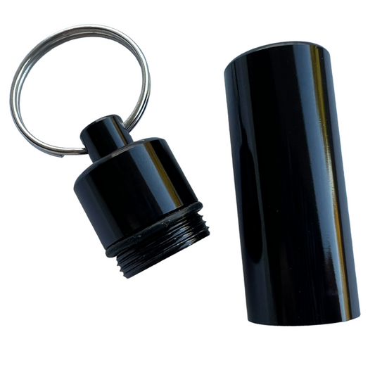 Keyring — Squared Waterproof Aluminium Pill Box Medical SPIRIT SPARKPLUGS Black