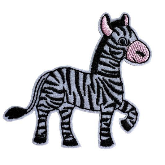 Zebra Motif, Iron On Appliqué Patch Arts & Crafts SPIRIT SPARKPLUGS Zebra Single Patch