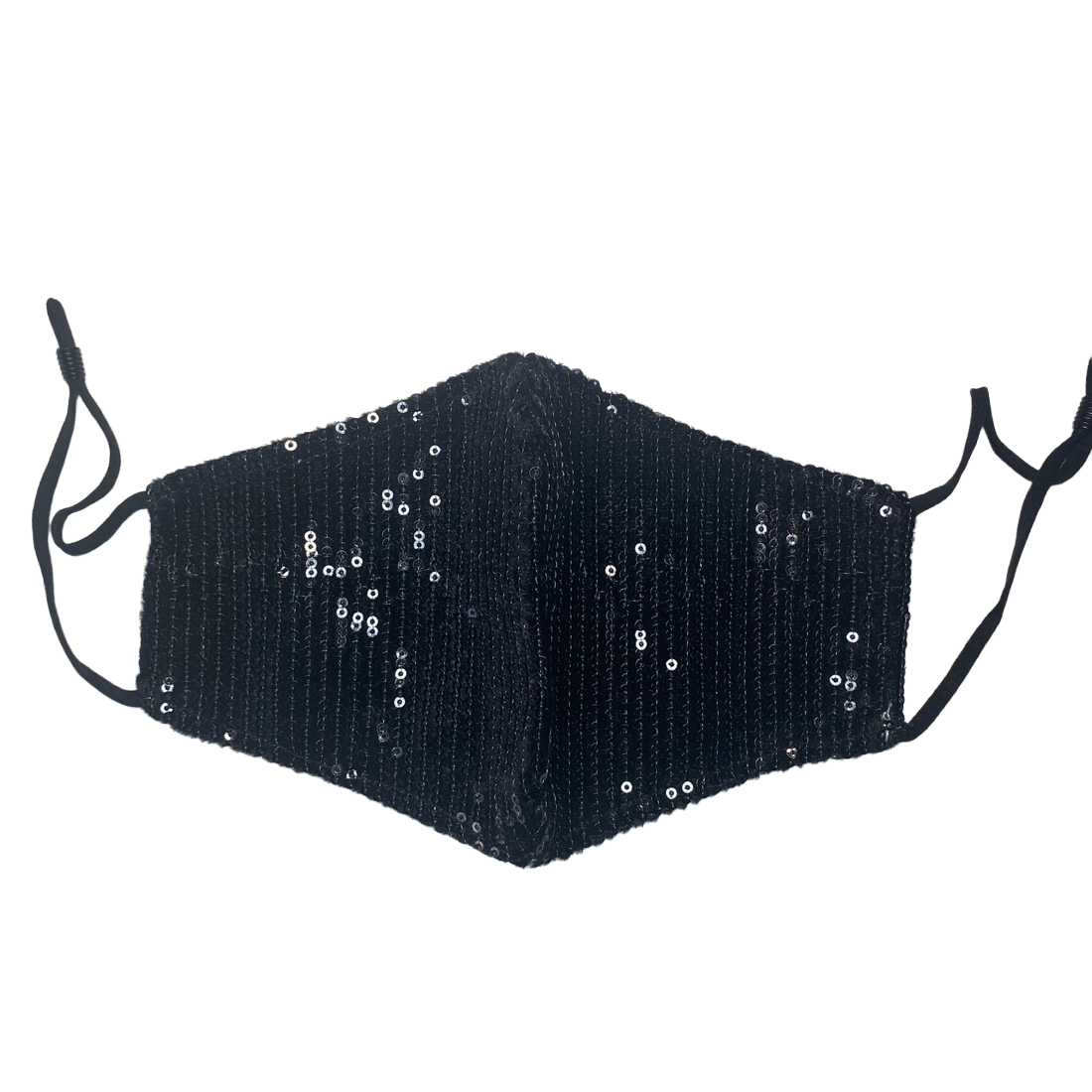 Adult Reusable Fabric Sequin Mask Mask SPIRIT SPARKPLUGS Large Black