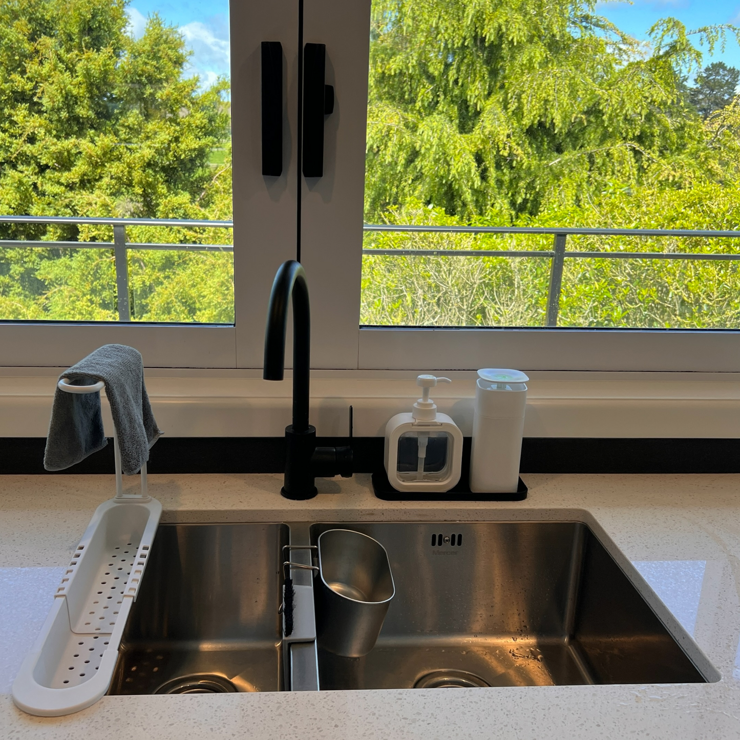 Telescopic Sink Drain Rack + Storage Kitchen Utensil Holders & Racks SPIRIT SPARKPLUGS