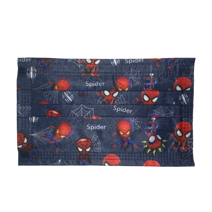 Disposable Printed Kids Masks Mask SPIRIT SPARKPLUGS Black (no. Navy Blue) Cartoon Spiderman