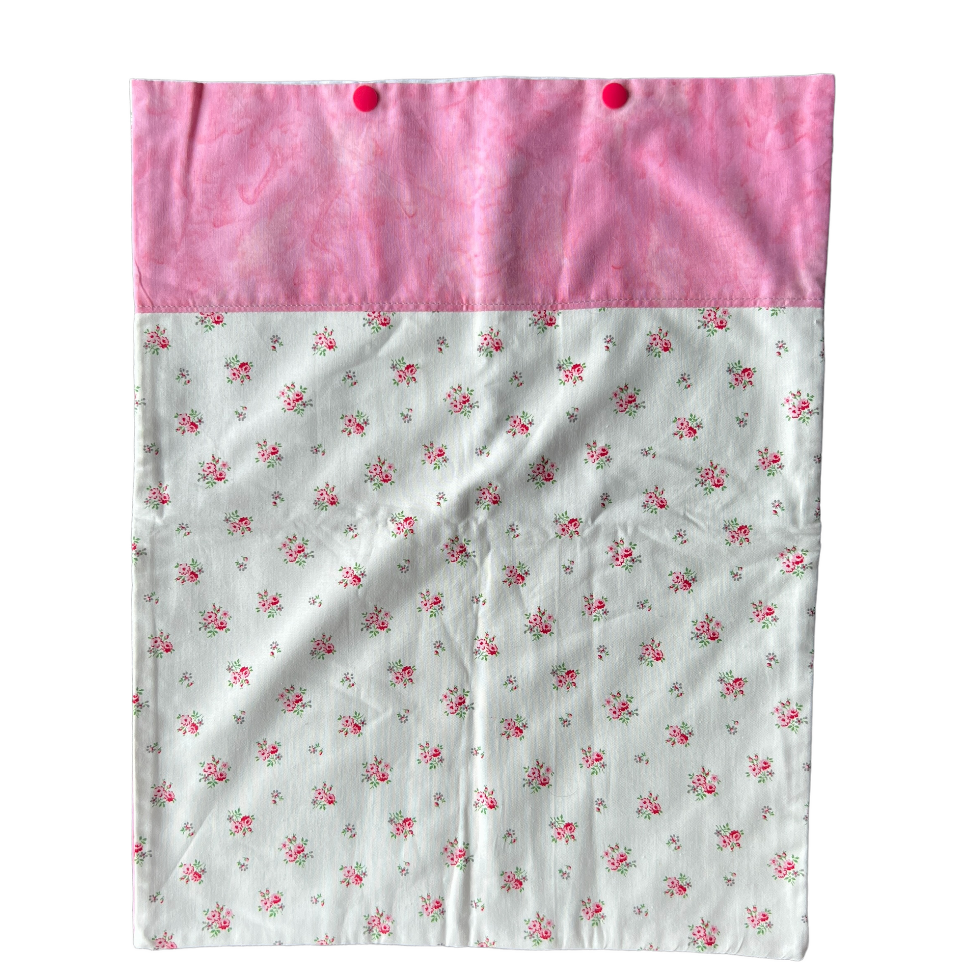 Reusable Cotton Nappy Bags  Splash Quilting Floral and Pink