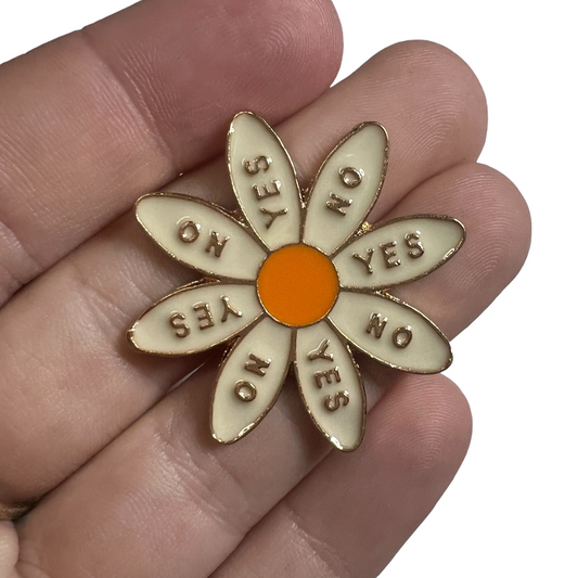 Pin — 'Yes No Daisy'  SPIRIT SPARKPLUGS Yes No Flower