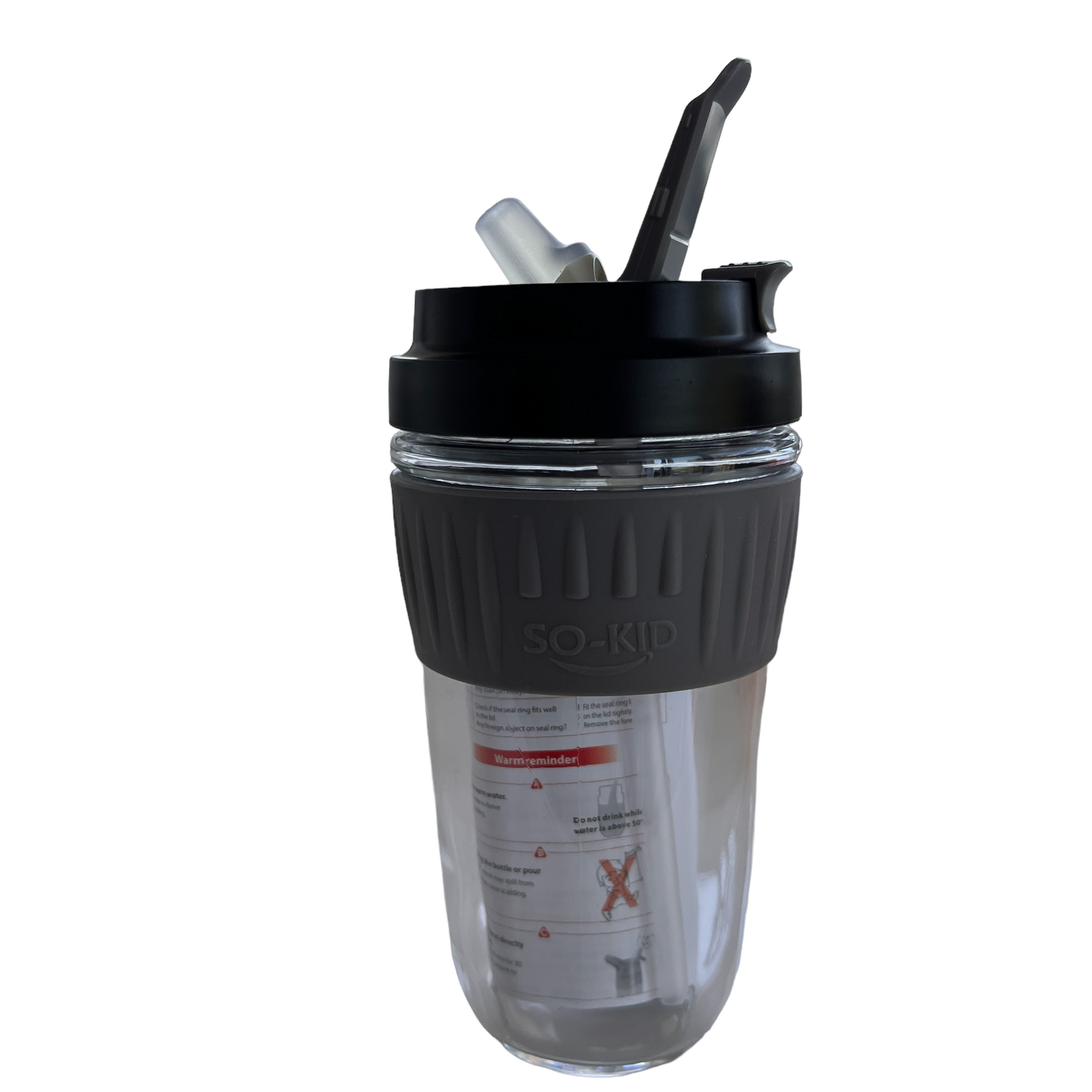 Heavy duty glass mug with lid and built in straw Mobility & Accessibility SPIRIT SPARKPLUGS