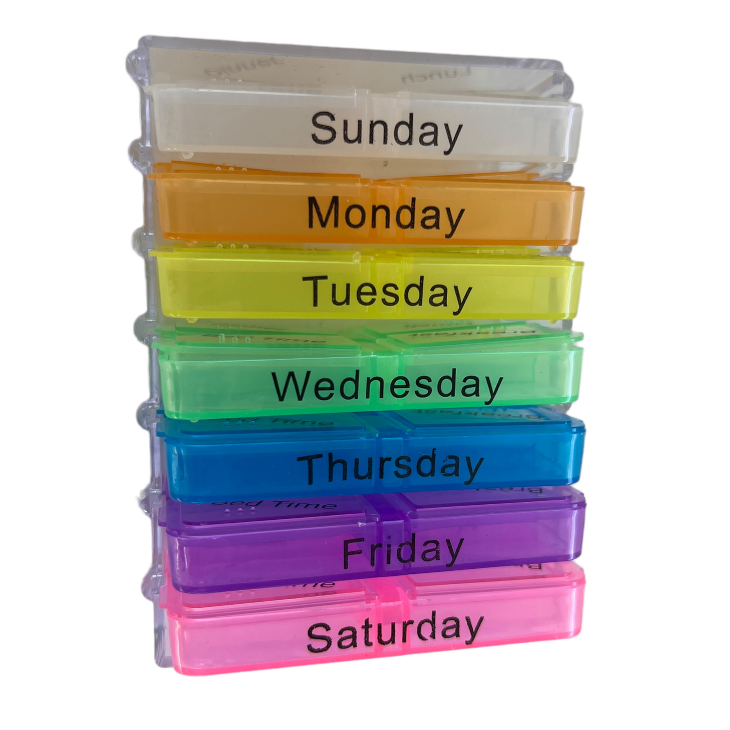 7 Day Pill Box — 4 Doses Daily - COMPACT  SPIRIT SPARKPLUGS