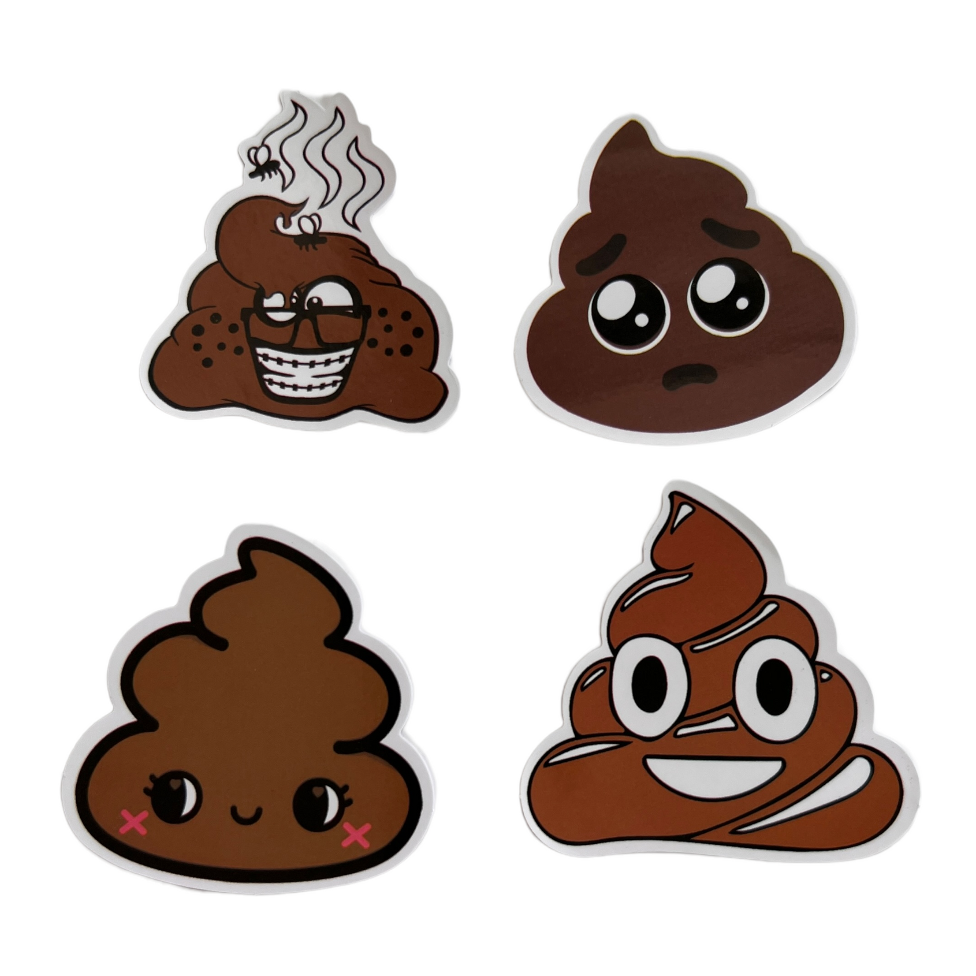Poop Emoji Stickers Decorative Stickers SPIRIT SPARKPLUGS 4 Pack