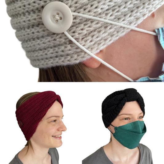 Knitted Headband with Buttons Mask SPIRIT SPARKPLUGS