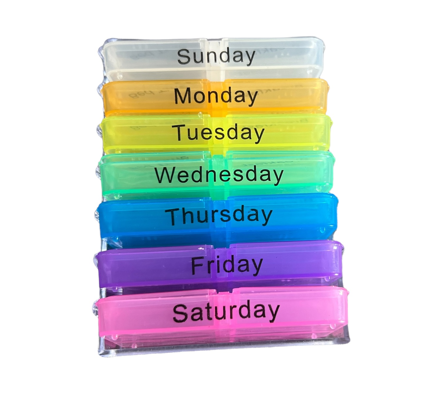 7 Day Pill Box — 4 Doses Daily - COMPACT  SPIRIT SPARKPLUGS