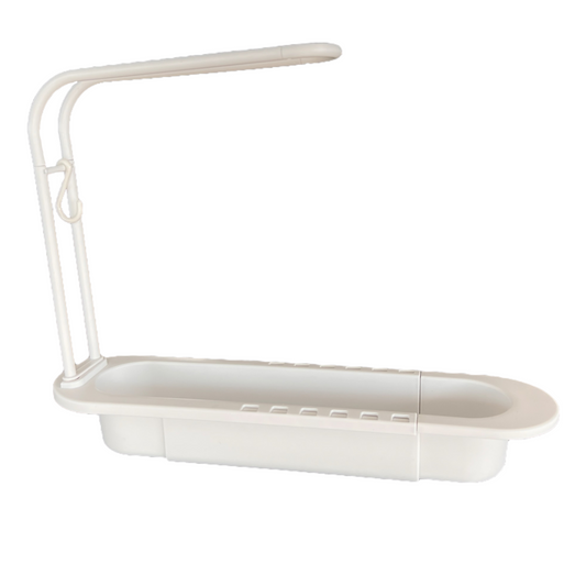 Telescopic Sink Drain Rack + Storage Kitchen Utensil Holders & Racks SPIRIT SPARKPLUGS White