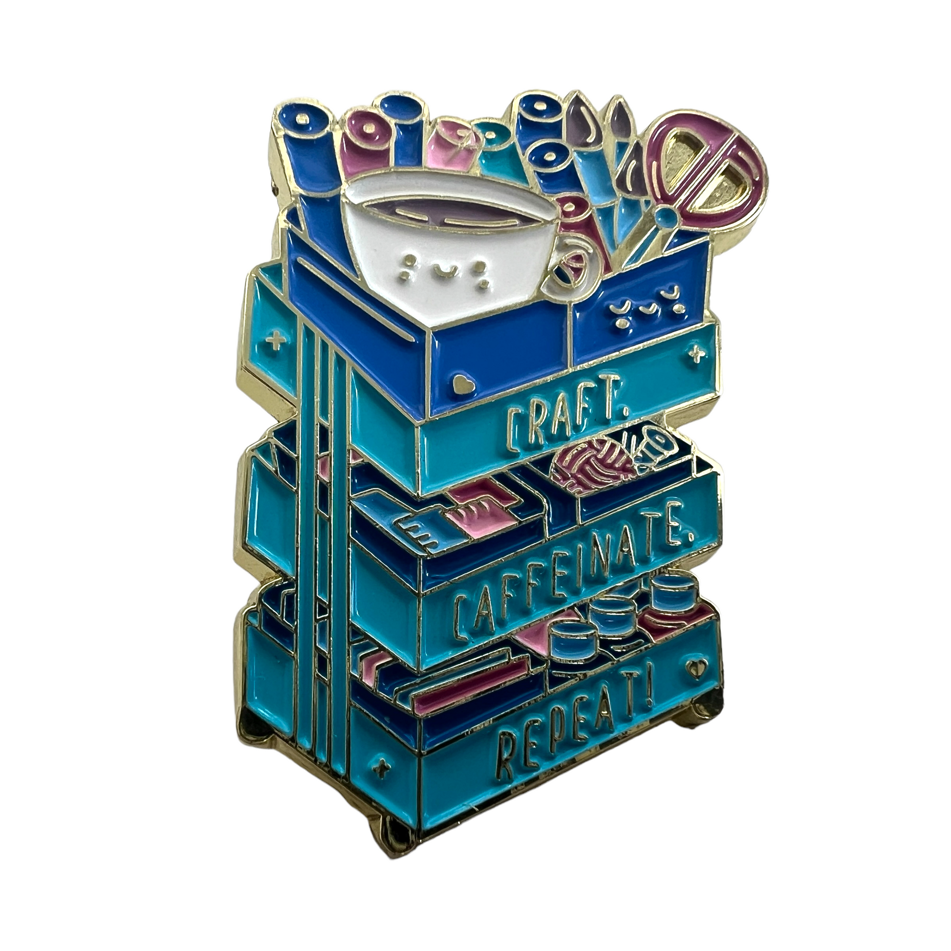 Pin — Craft Cart “Craft. Caffinate. Repeat’  SPIRIT SPARKPLUGS