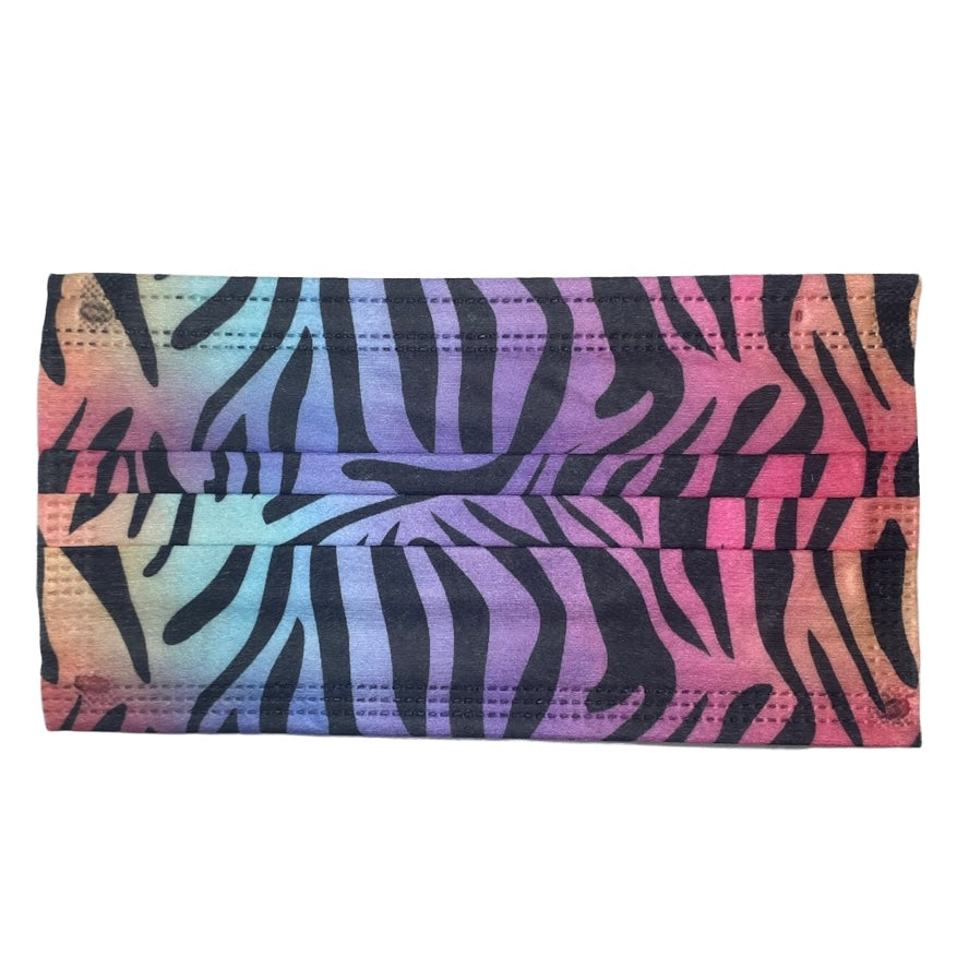 Disposable Printed Adult Masks Masks SPIRIT SPARKPLUGS Rainbow Zebra