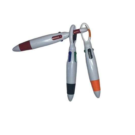 Four Color Pen with Carabiner Clip Stationery SPIRIT SPARKPLUGS