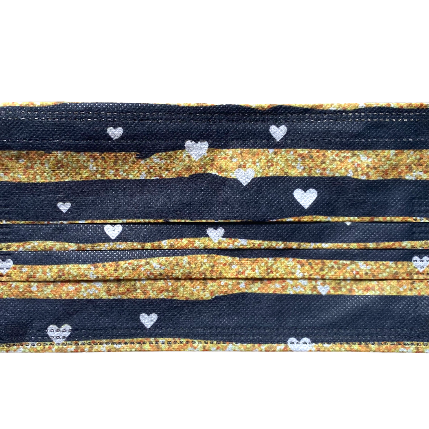 Disposable Printed Adult Masks Masks SPIRIT SPARKPLUGS Gold Glitter Stripes