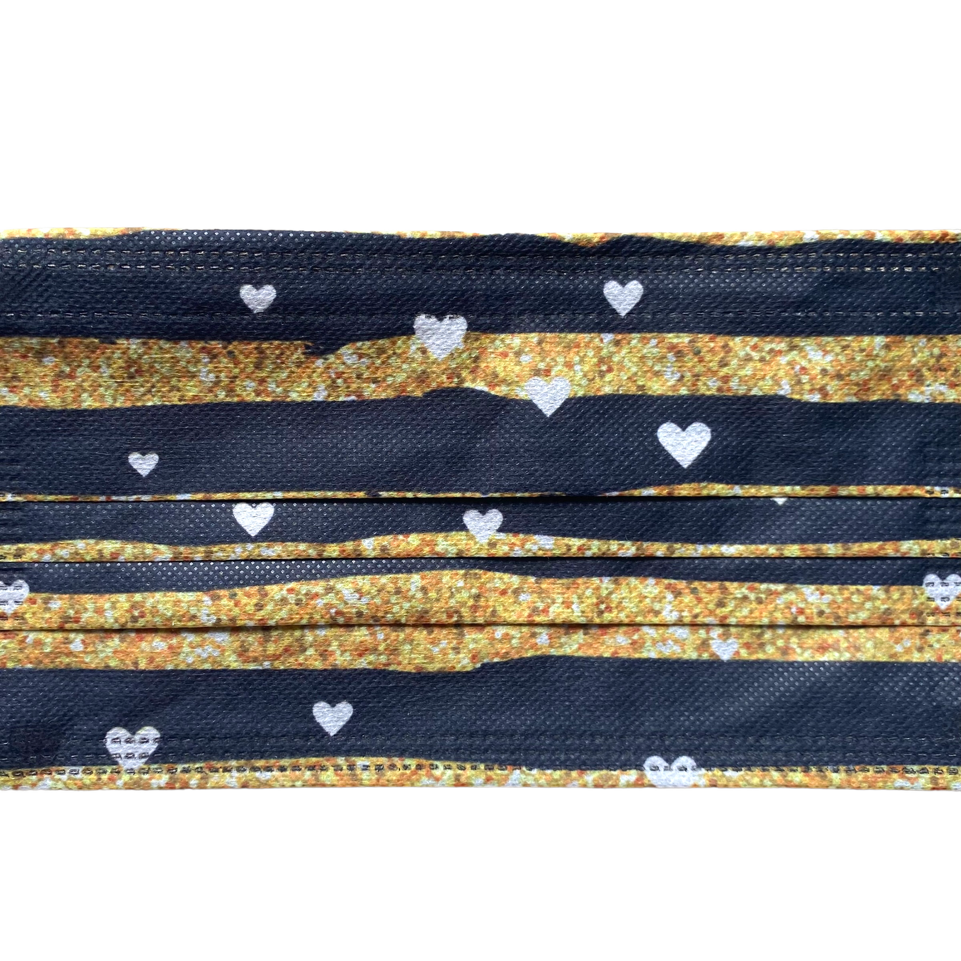 Disposable Printed Adult Masks Masks SPIRIT SPARKPLUGS Gold Glitter Stripes