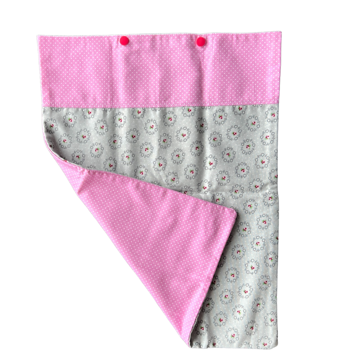 Reusable Cotton Nappy Bags  Splash Quilting Pink Polka Dot and Floral