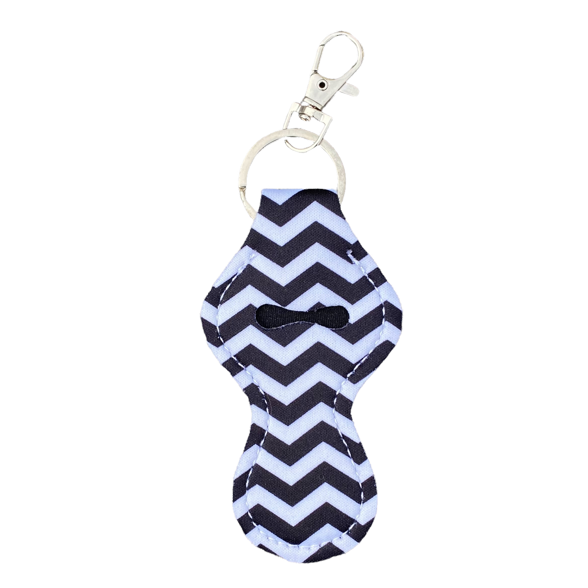 Keyring — Lipstick/Chapstick Holder Keychains SPIRIT SPARKPLUGS Navy Blue Zigzag
