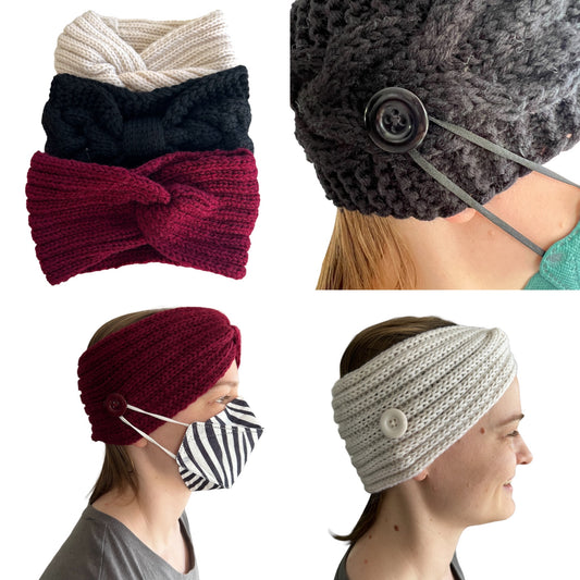 Knitted Headband with Buttons Mask SPIRIT SPARKPLUGS