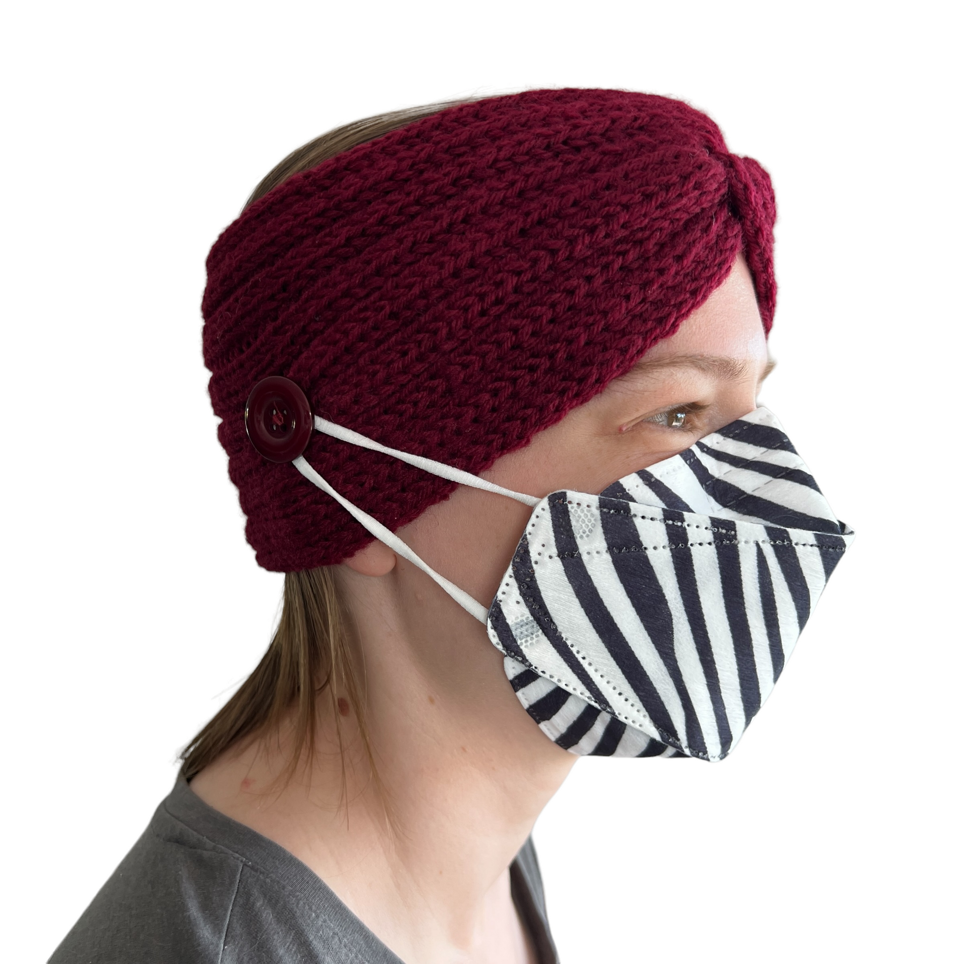 Knitted Headband with Buttons Mask SPIRIT SPARKPLUGS