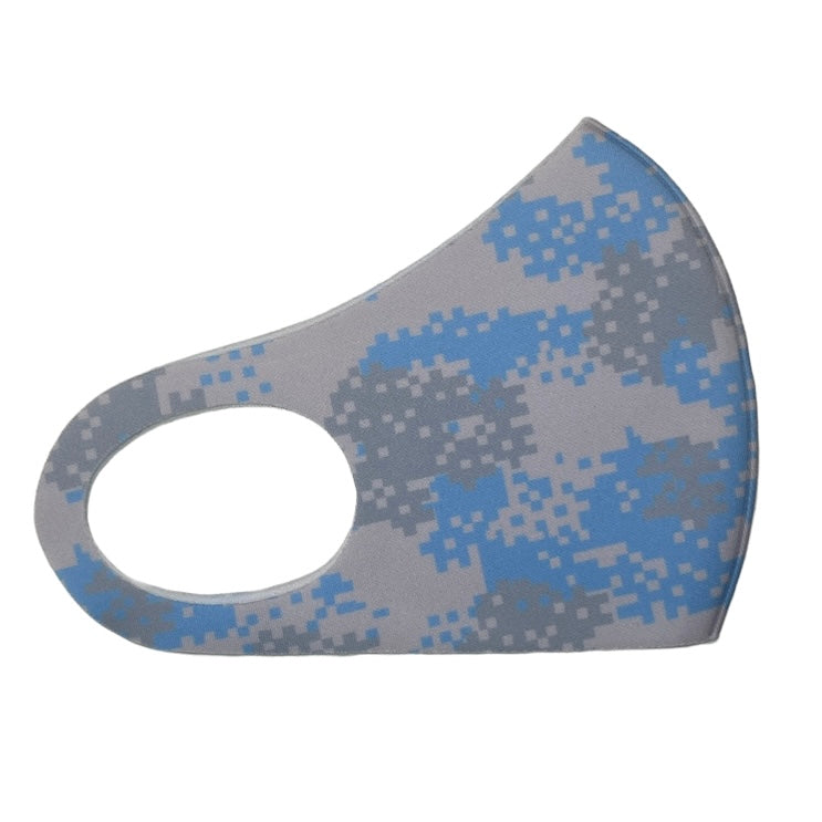 Adult Neoprene Reusable Mask - Pixel Masks SPIRIT SPARKPLUGS Light Blue