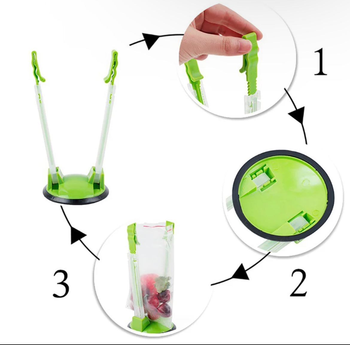 💰✍🏻✍🏻📎 ✝️ Snap Lock Storage Bag Holder Kitchen Appliance Accessories SPIRIT SPARKPLUGS