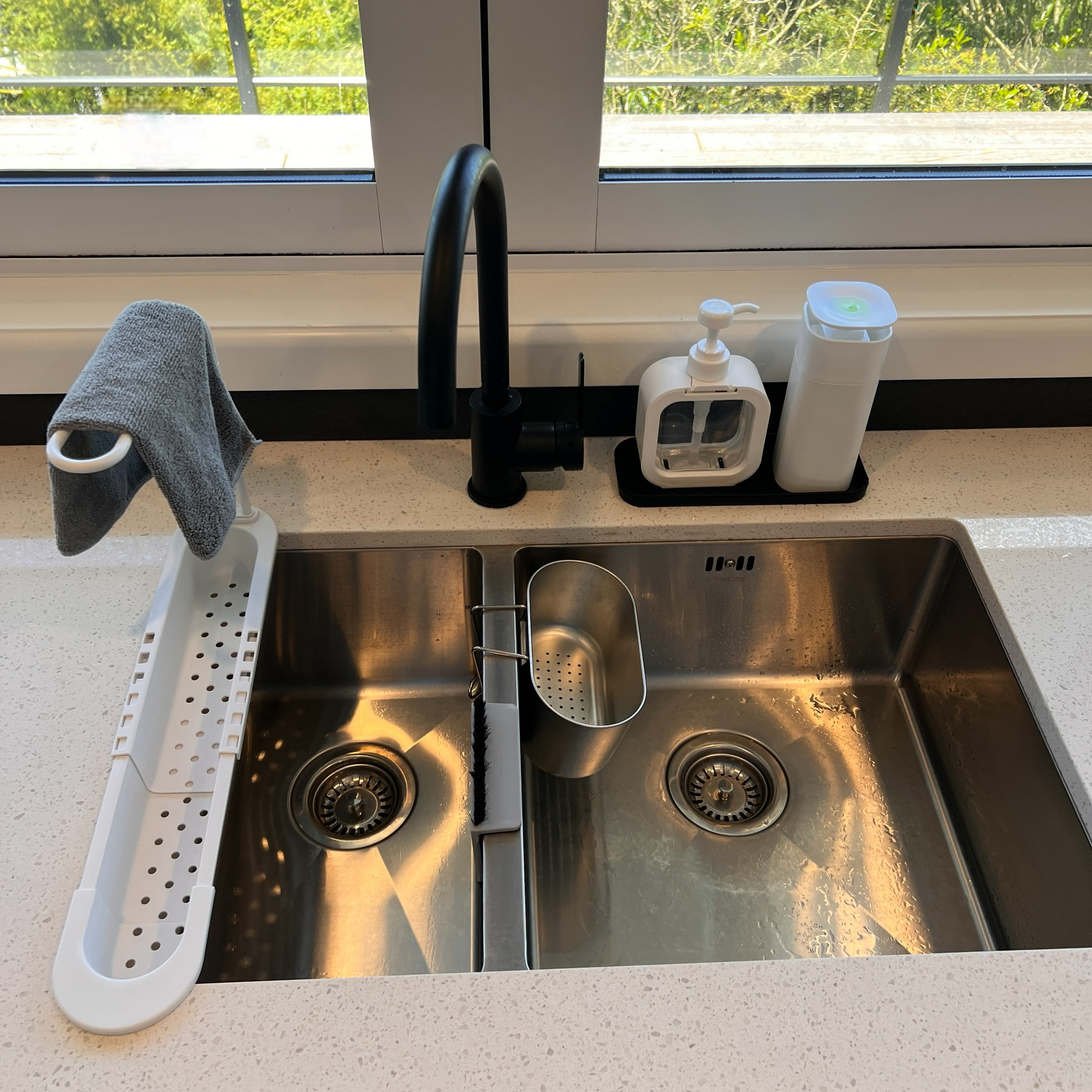 Telescopic Sink Drain Rack + Storage Kitchen Utensil Holders & Racks SPIRIT SPARKPLUGS