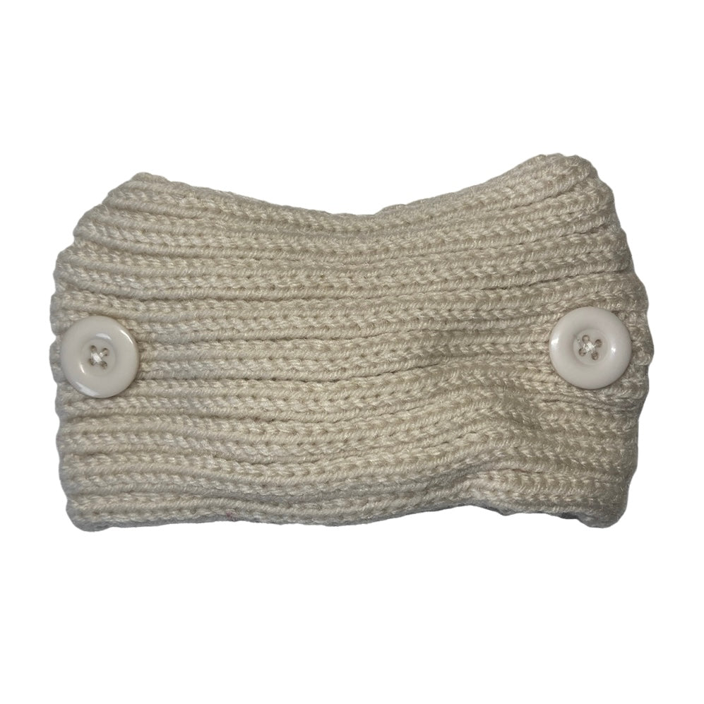 Knitted Headband with Buttons Mask SPIRIT SPARKPLUGS Cream