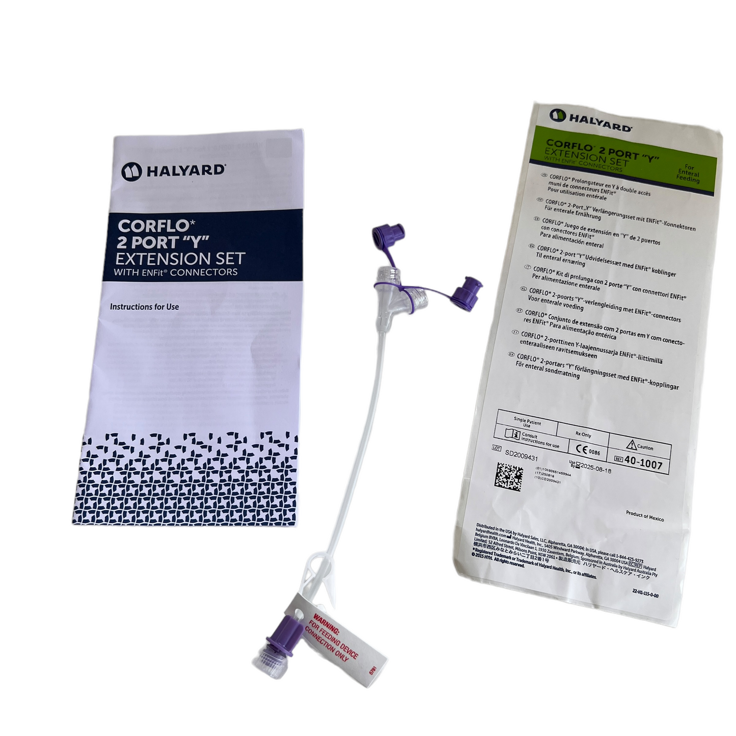 ENFit Feeding Tube Extension Set by Corflo (Short) Medical Supplies SPIRIT SPARKPLUGS