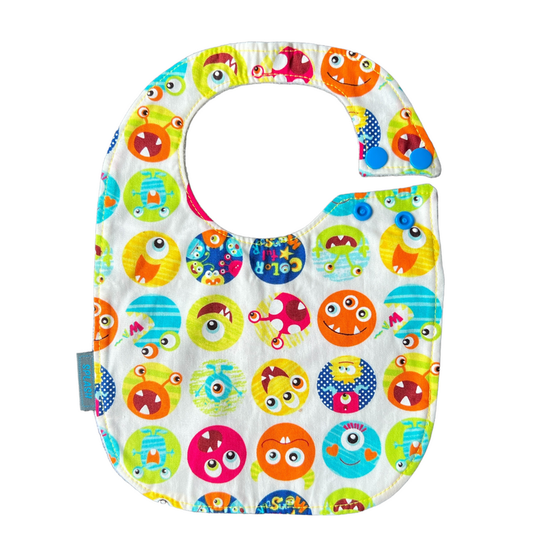 Rounded Side Fastener Bibs (assorted patterns)