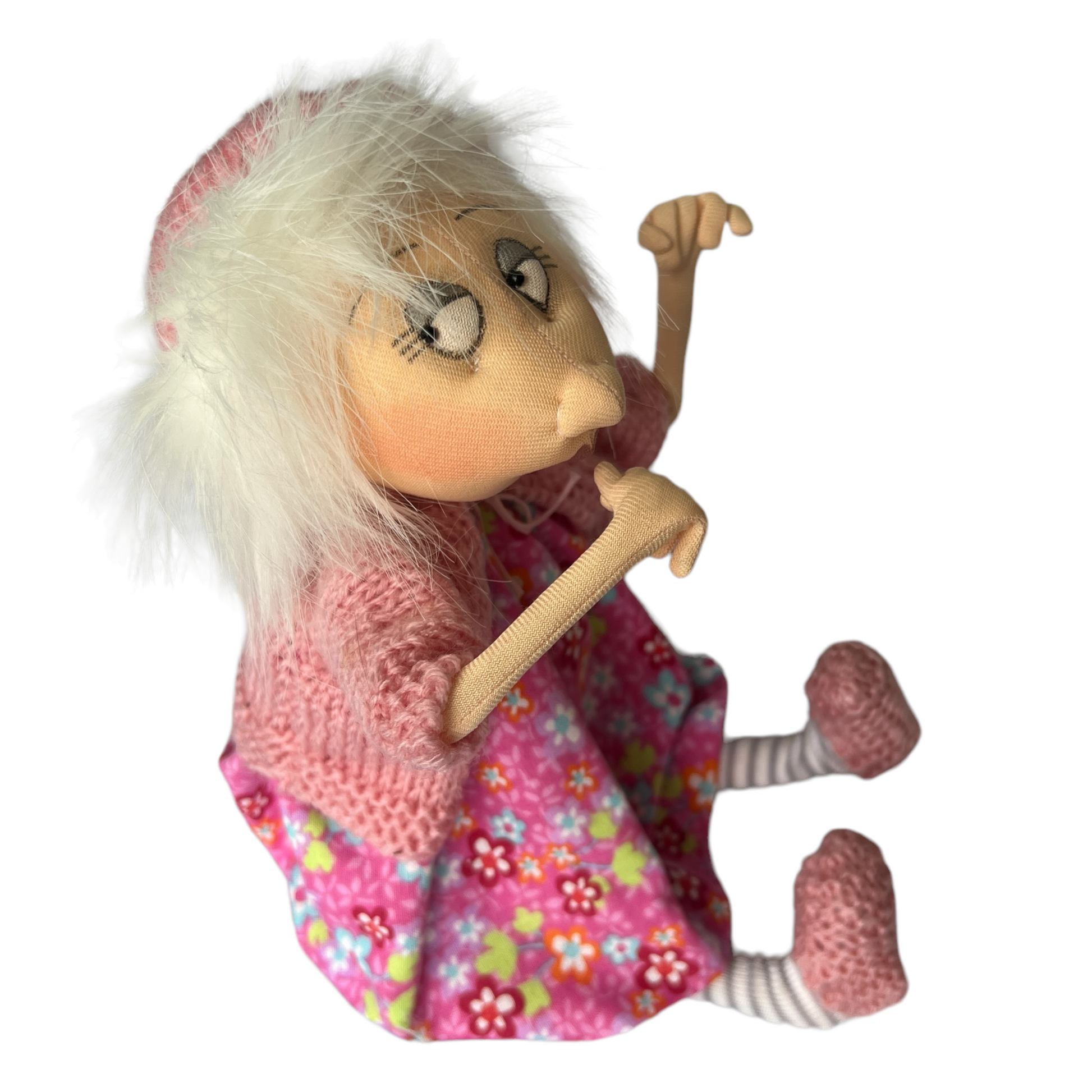 Tina, Sitting Standing Dolls  Splash Quilting Large / Floral Dress