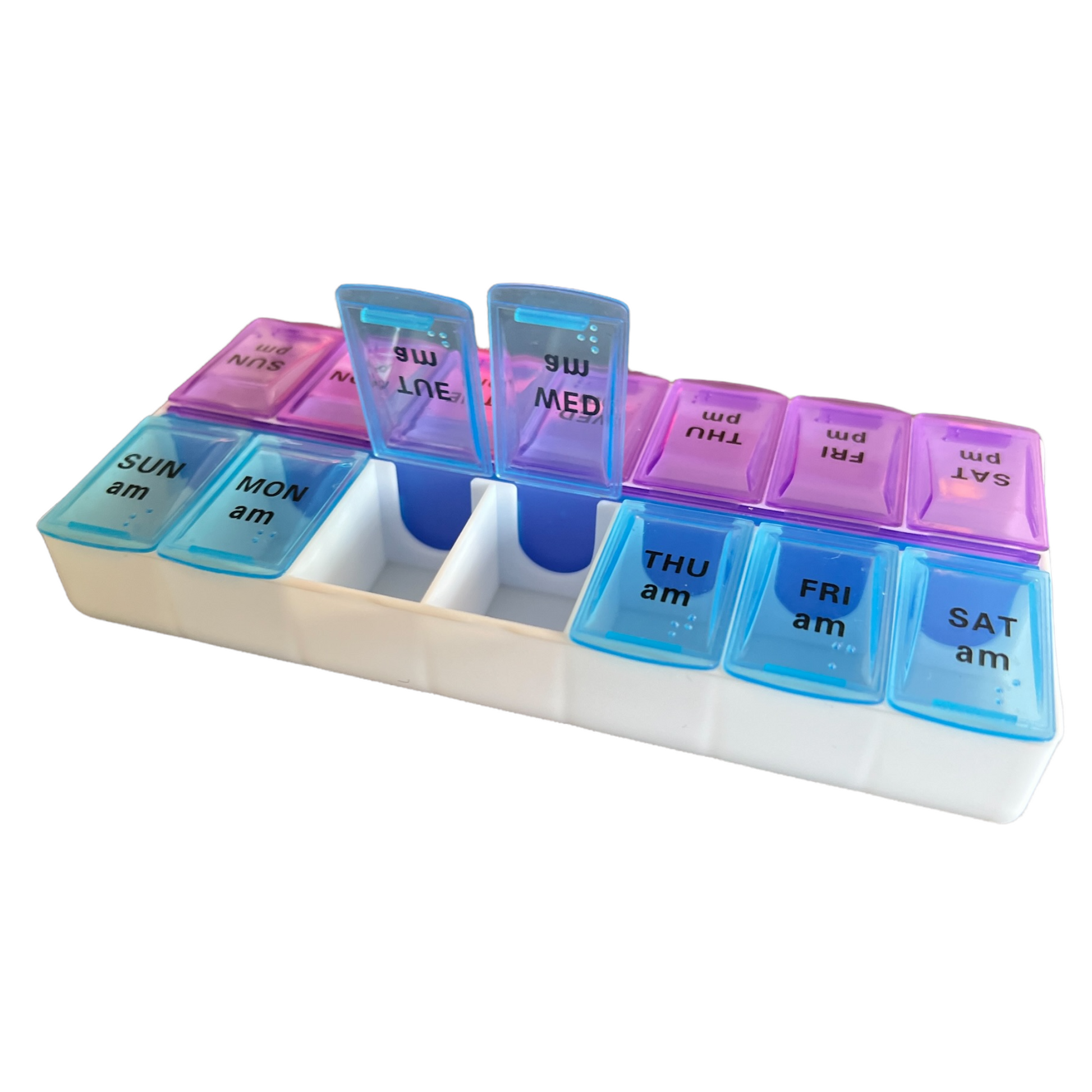 7 Day Pill Box — 2x Blisters Daily - SMALL Managing Medications SPIRIT SPARKPLUGS