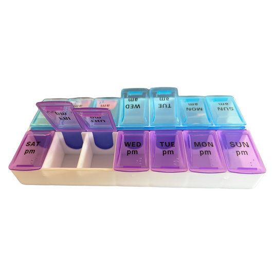 7 Day Pill Box — 2x Blisters Daily - SMALL Managing Medications SPIRIT SPARKPLUGS