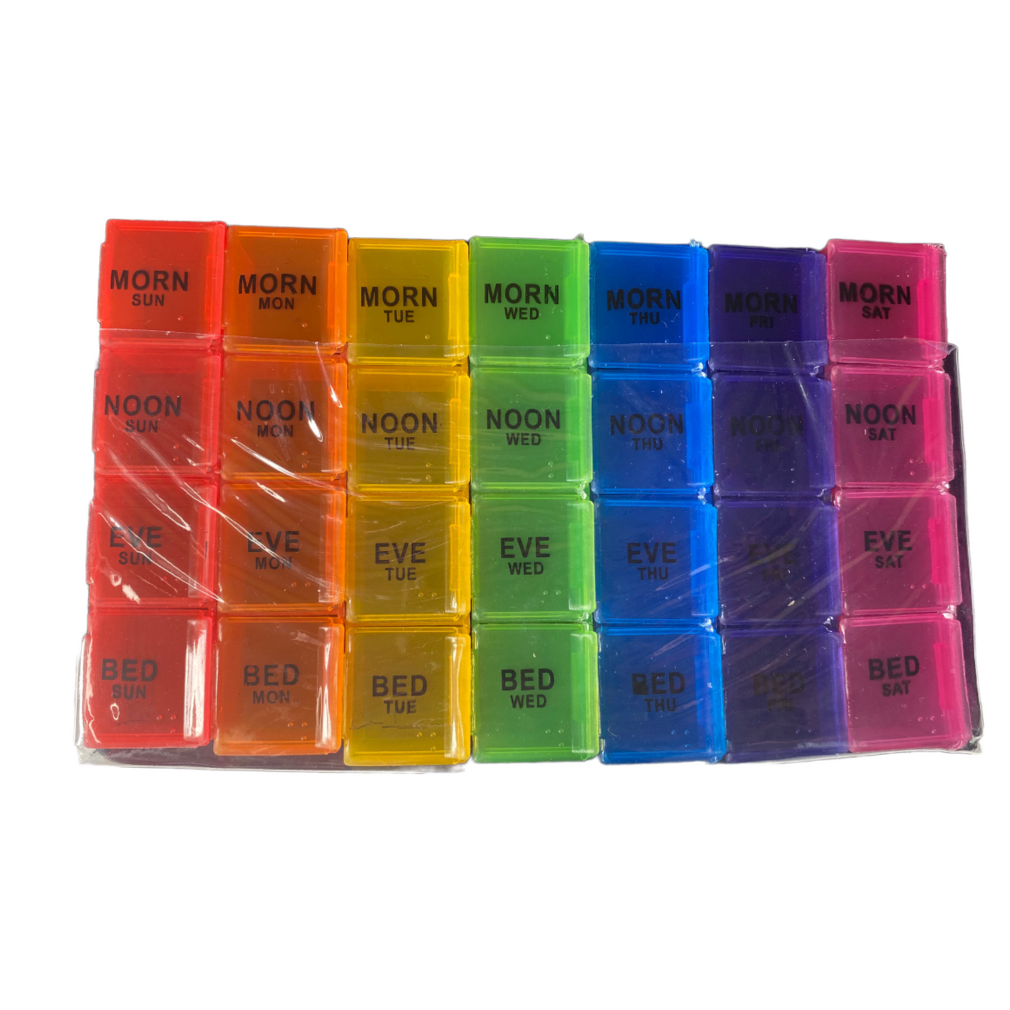 7 Day Pill Box — 4 Doses Daily Leather Case Managing Medications SPIRIT SPARKPLUGS