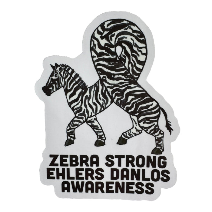 Sticker — Zebra Strong. Ehlers Danlos Awareness