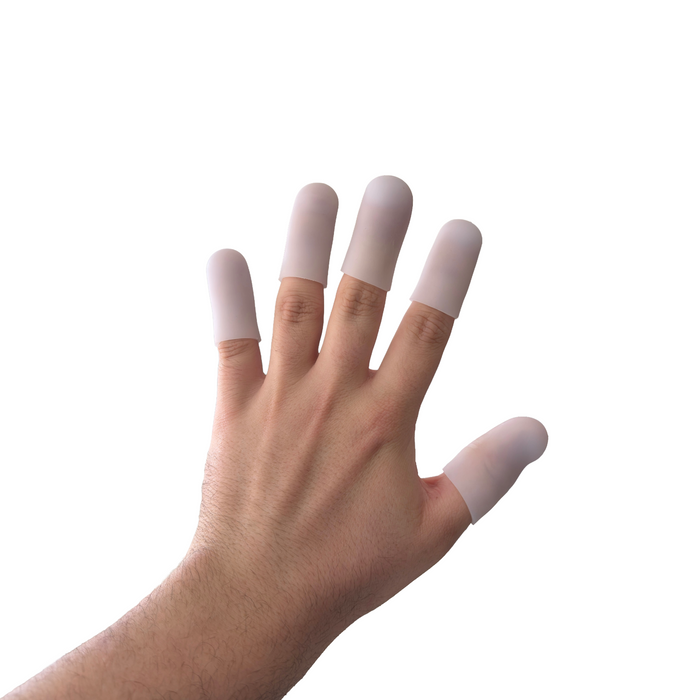 Transparent Silicone Finger Tip Protectors — Full Hand Set