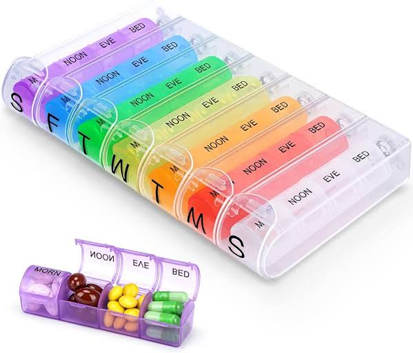 7 Day Pill Box — 4x Day — Pop Out Case