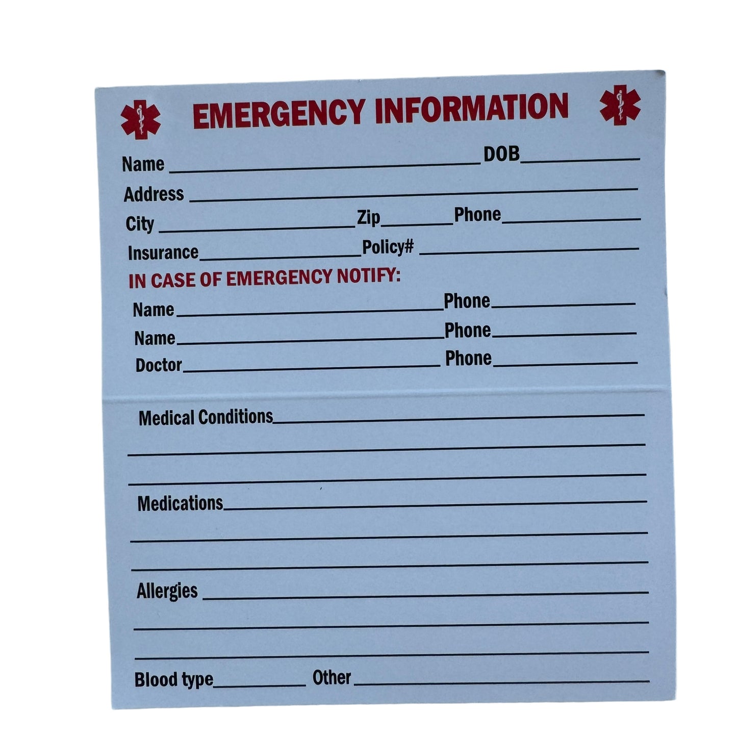 Medical Alert Card — Alzheimers Disease