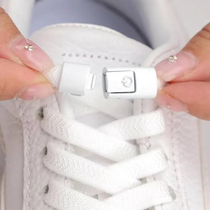 Adaptive ‘No Tie’ Shoelaces — ‘Press and Lock’