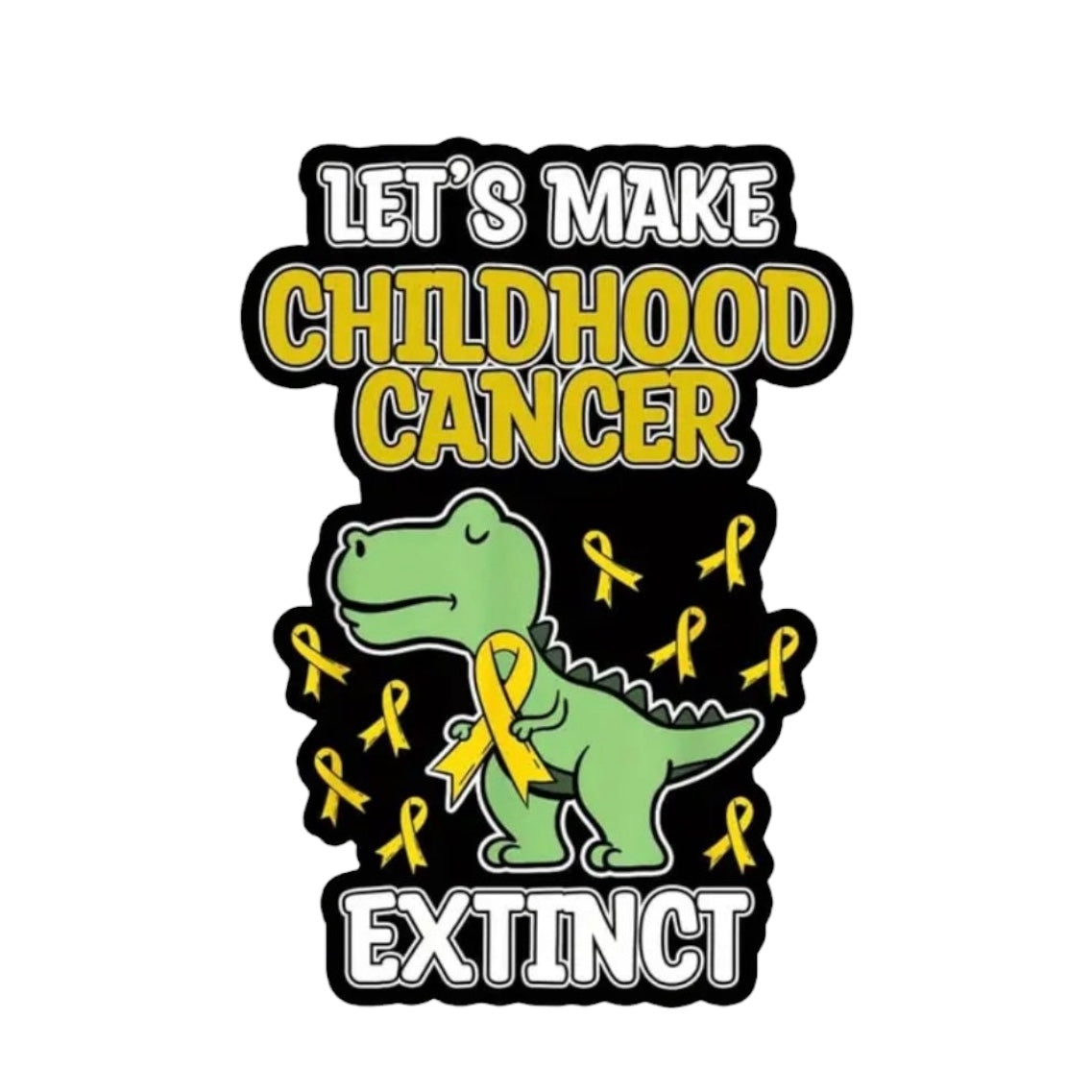 Awareness Sticker — ‘Let’s make childhood cancer extinct.’