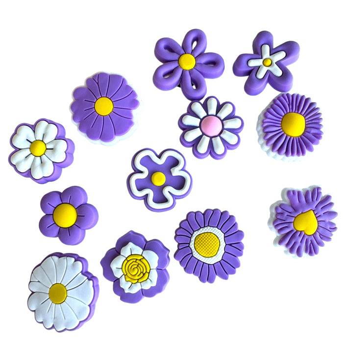Jibbitz — Purple Flowers Set
