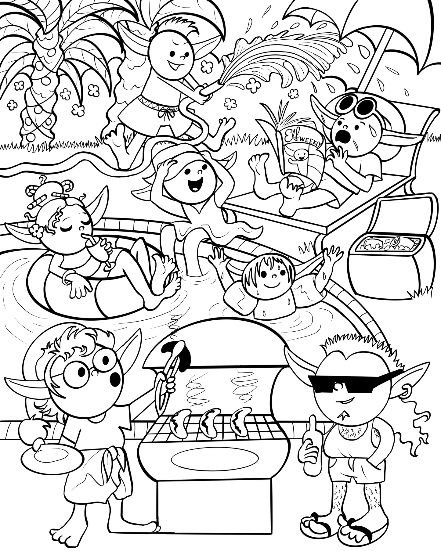 Colour-In Christmas Card — By Artist Delusions of Glamour