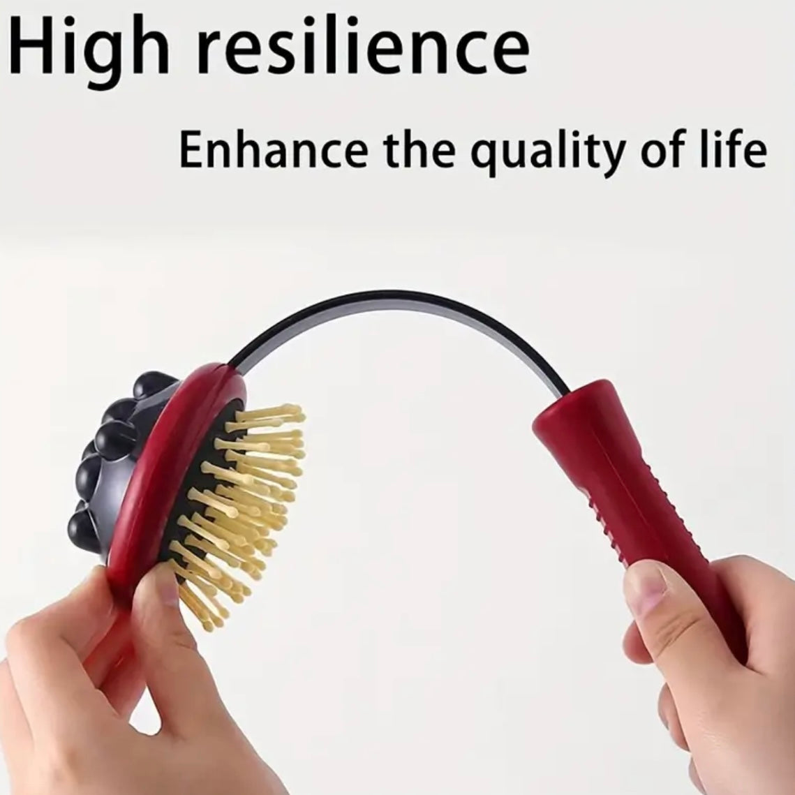 Long Handle all-in-one: Hair Brush, Lotion Applicator + Massager