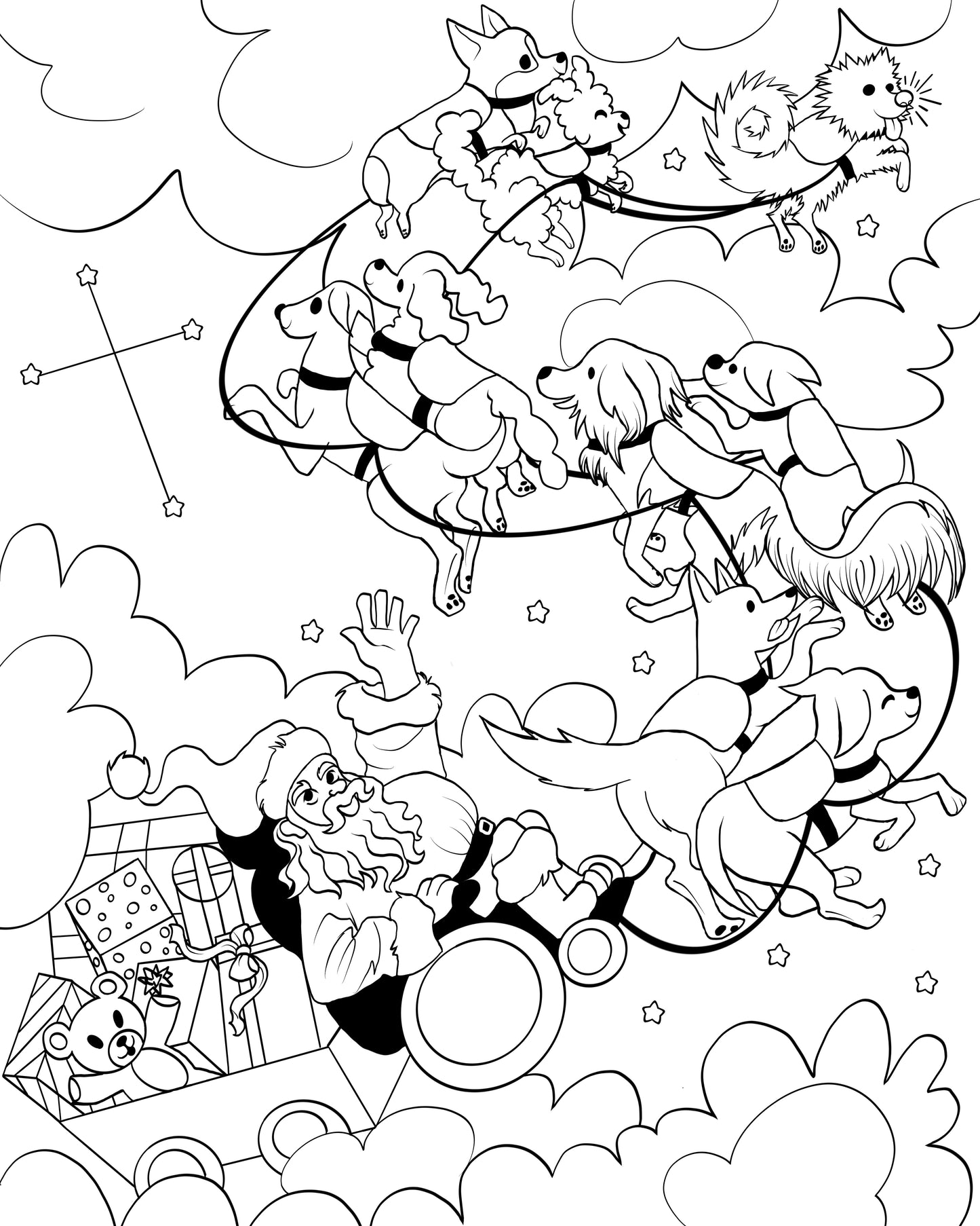 Colour-In Christmas Card — By Artist Delusions of Glamour
