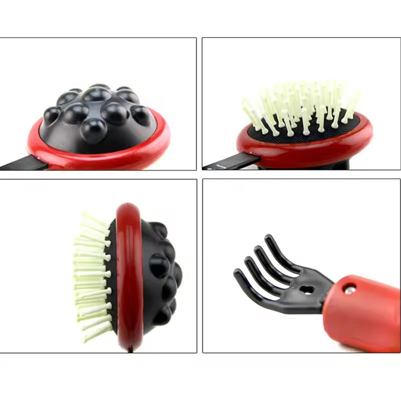 Long Handle all-in-one: Hair Brush, Lotion Applicator + Massager